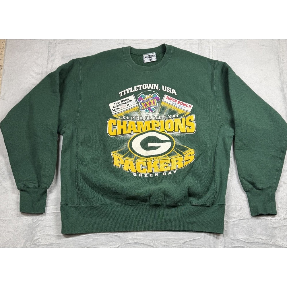 Vintage 1997 Green Bay Packers Super Bowl XXXI Lee Sweatshirt XL Made in USA